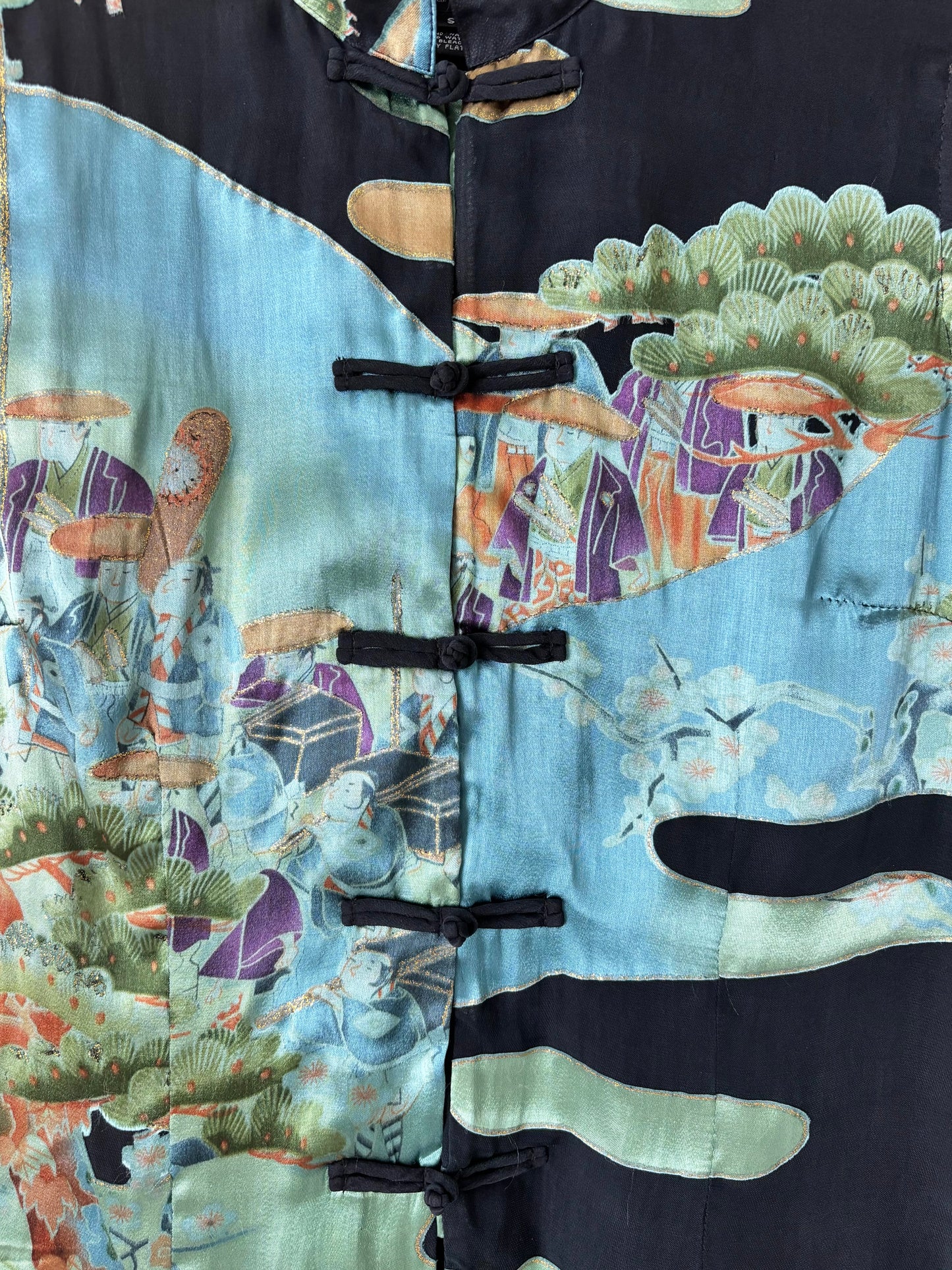 Citron painted qipao-style top