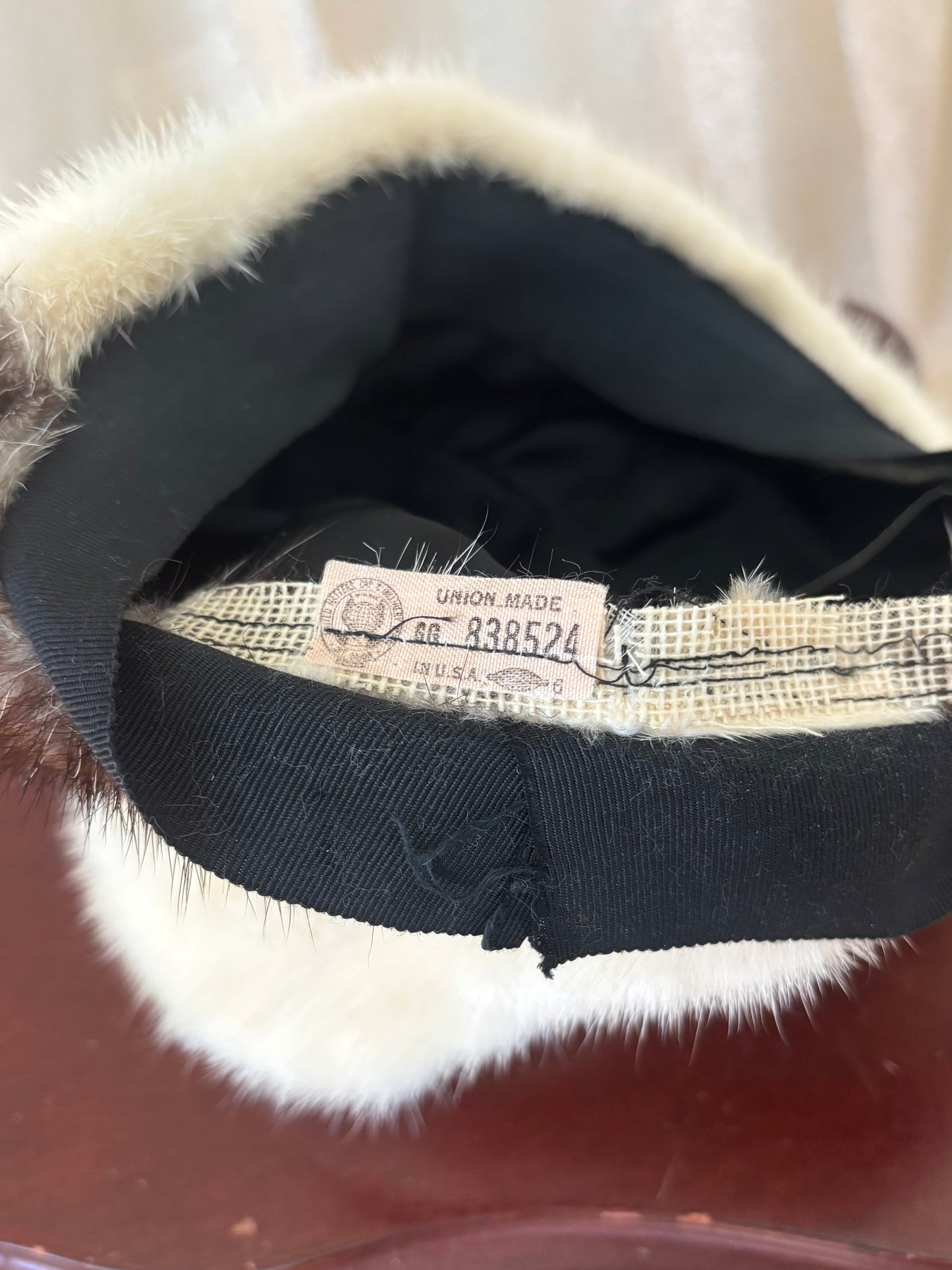 Vintage black cross mink hat