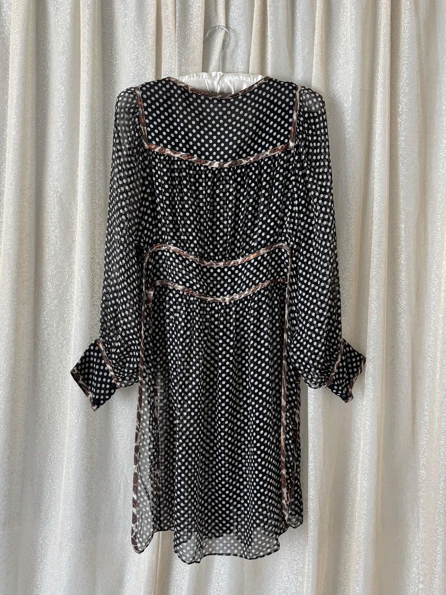 Sheer silk polka dot dress