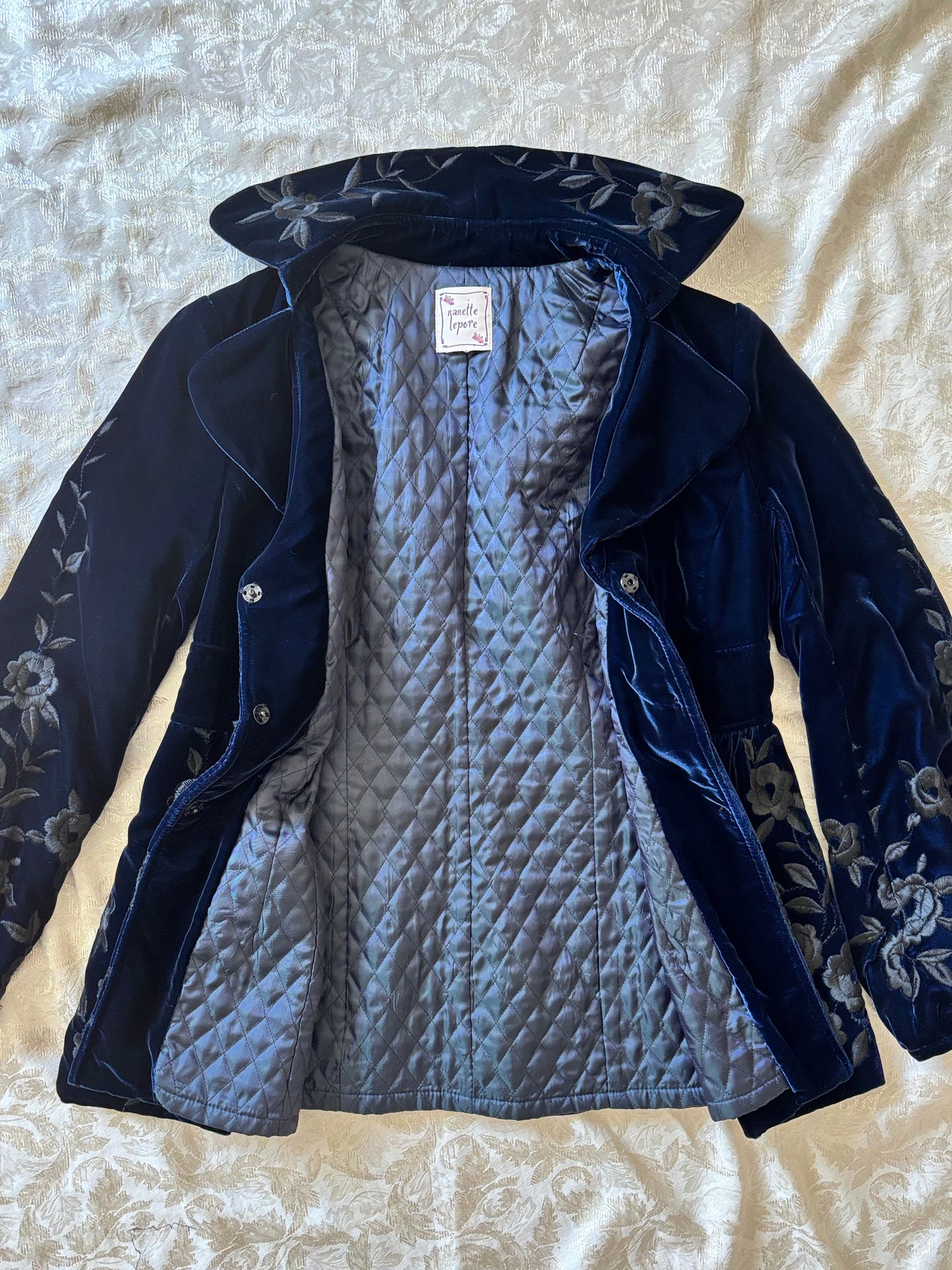 90s/00s Nanette Lepore velvet embroidered jacket