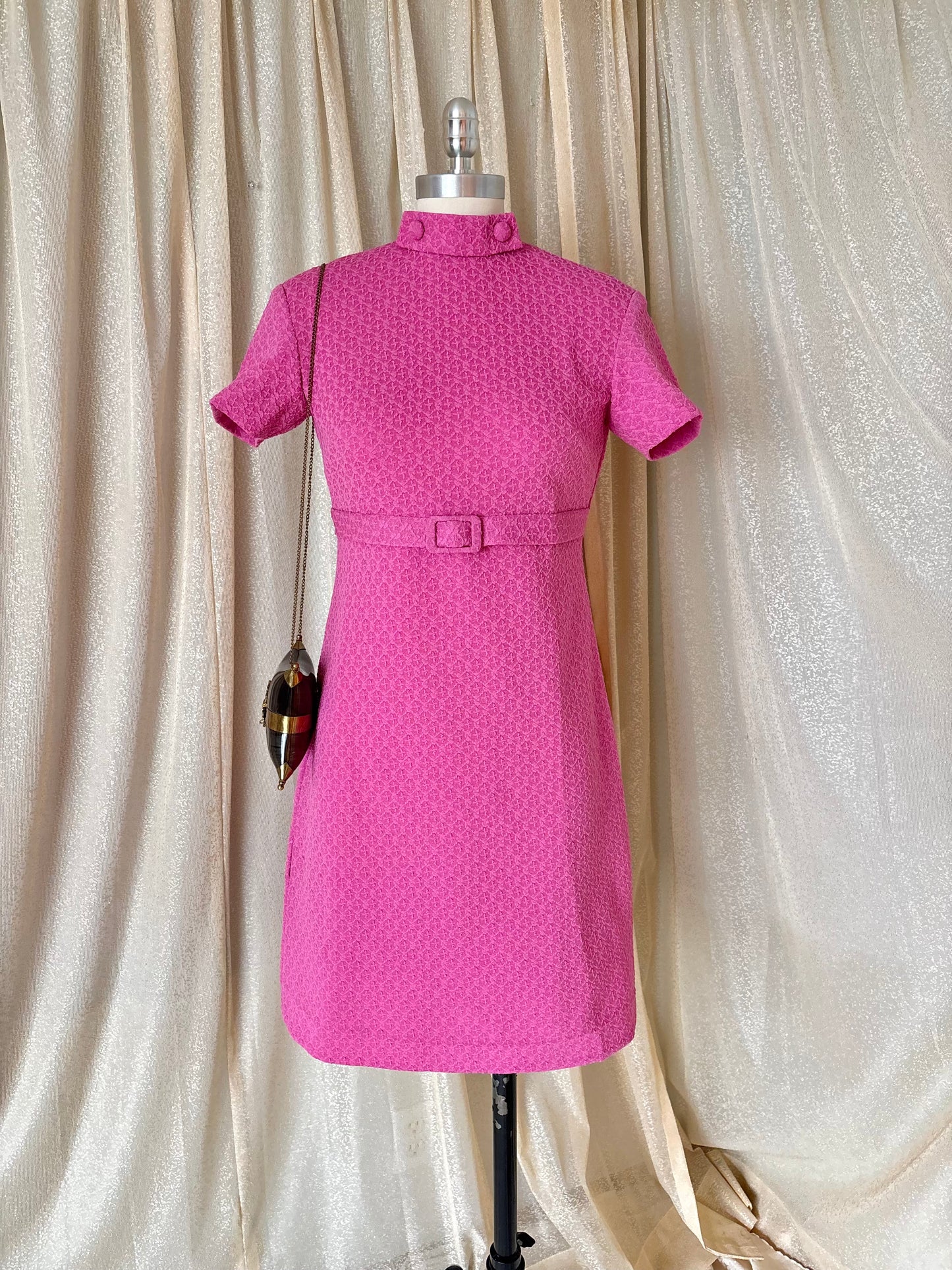 60s bubblegum pink mini dress