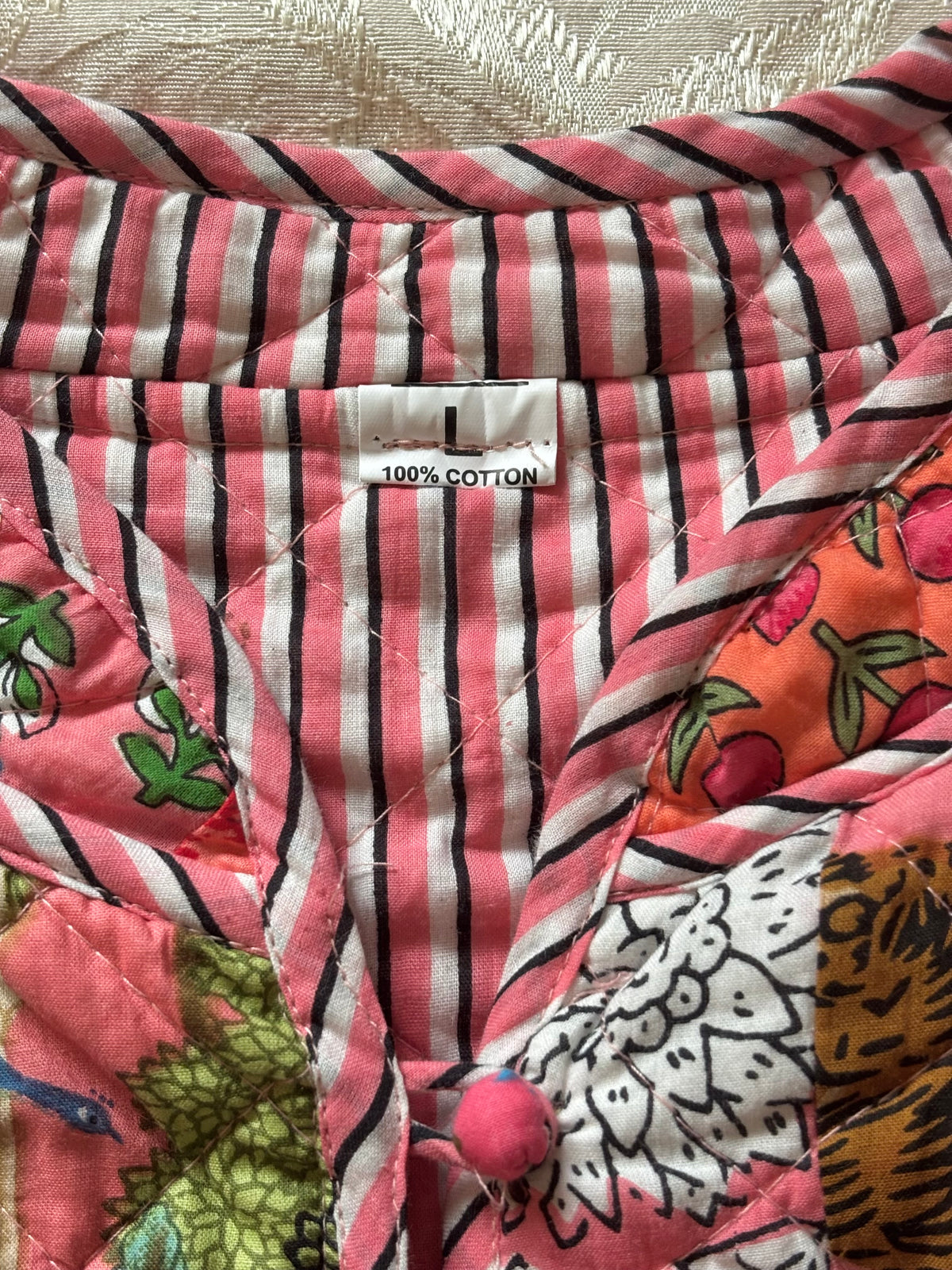 Vintage India cotton quilted patchwork jacket