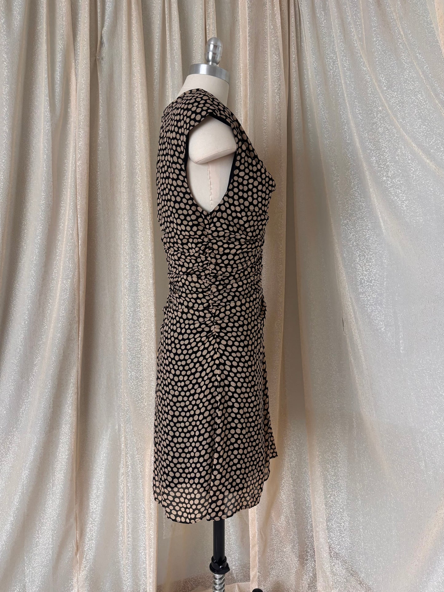 Banana Republic Georgette ruched polka dot dress