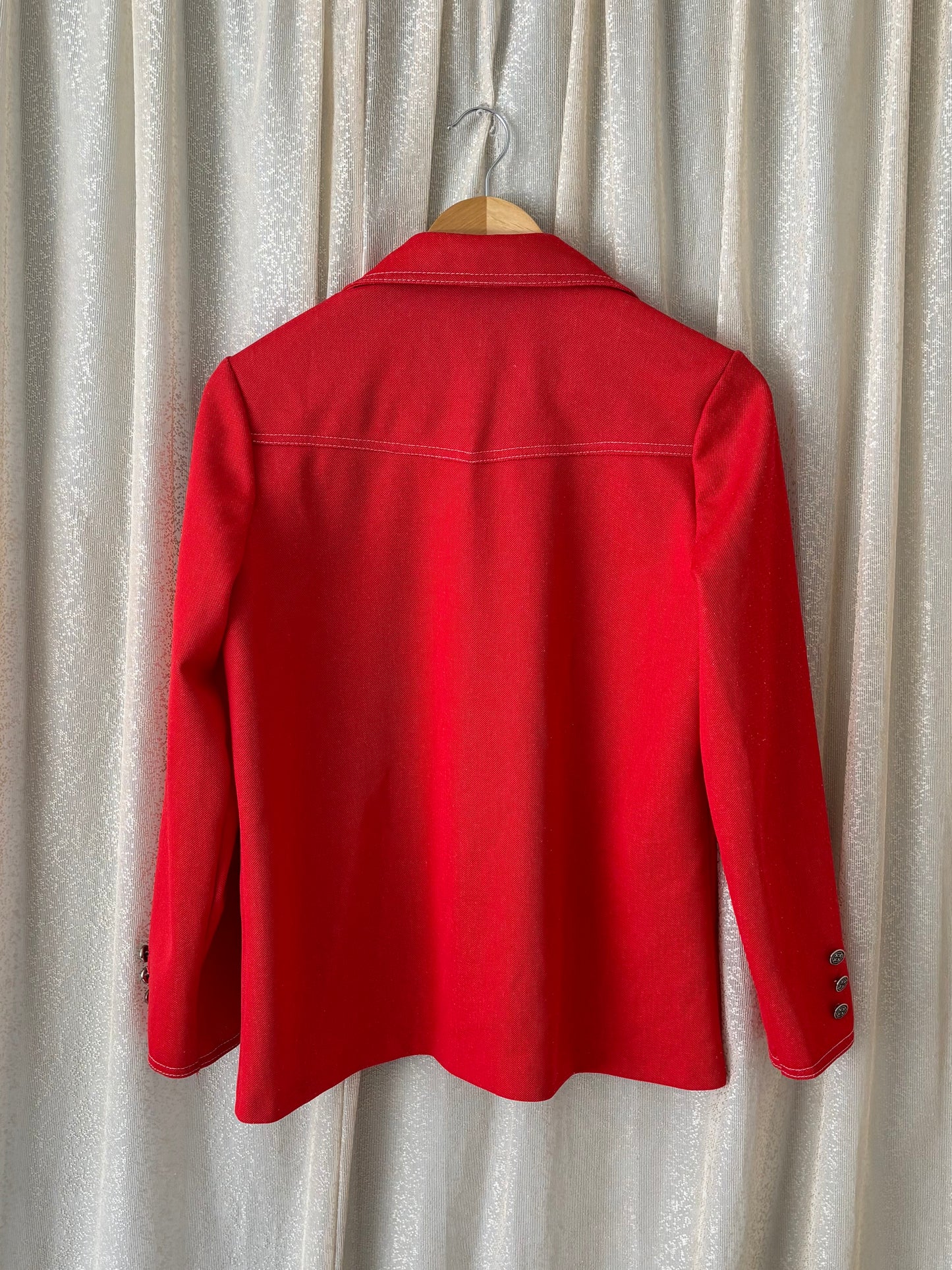 70s red button down