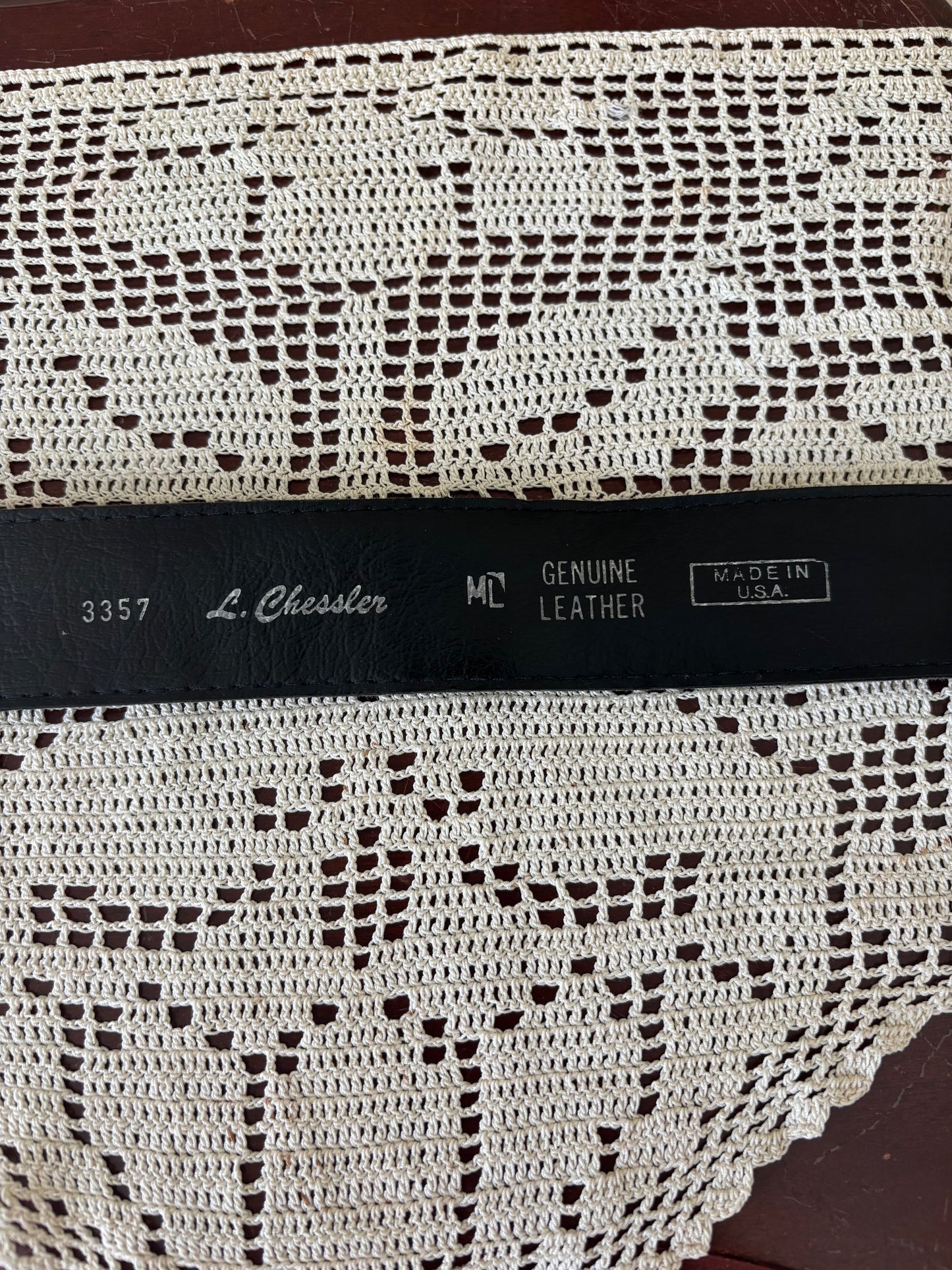 80s hair-on cowhide leather belt