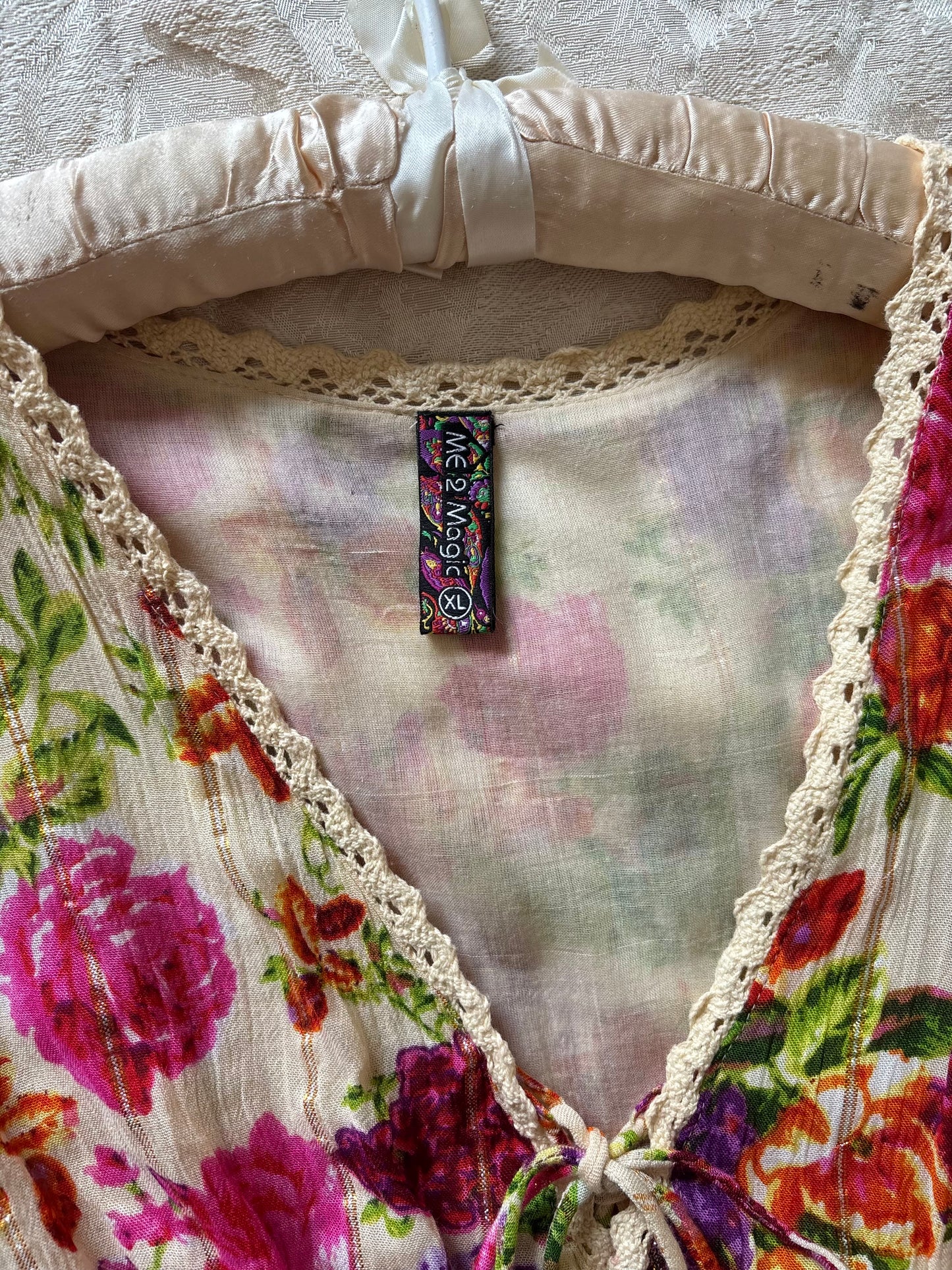 Floral viscose gauze boho maxi dress