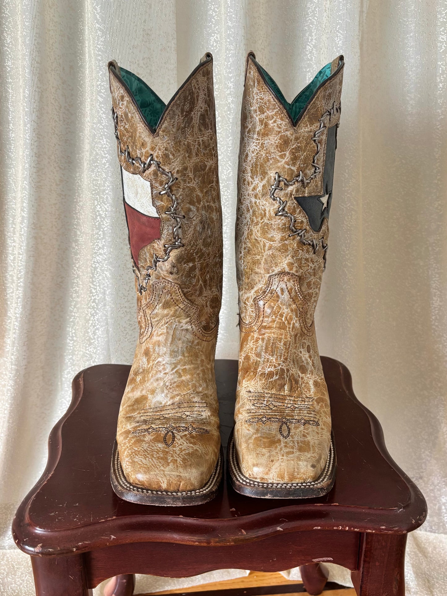 Texas Flag Shaft Western Corral boots