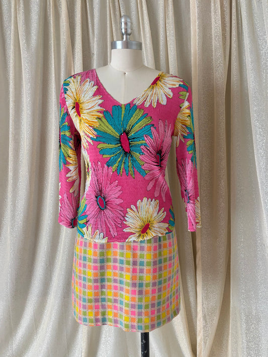 Lilly Pulitzer checkered bouclé mini skirt