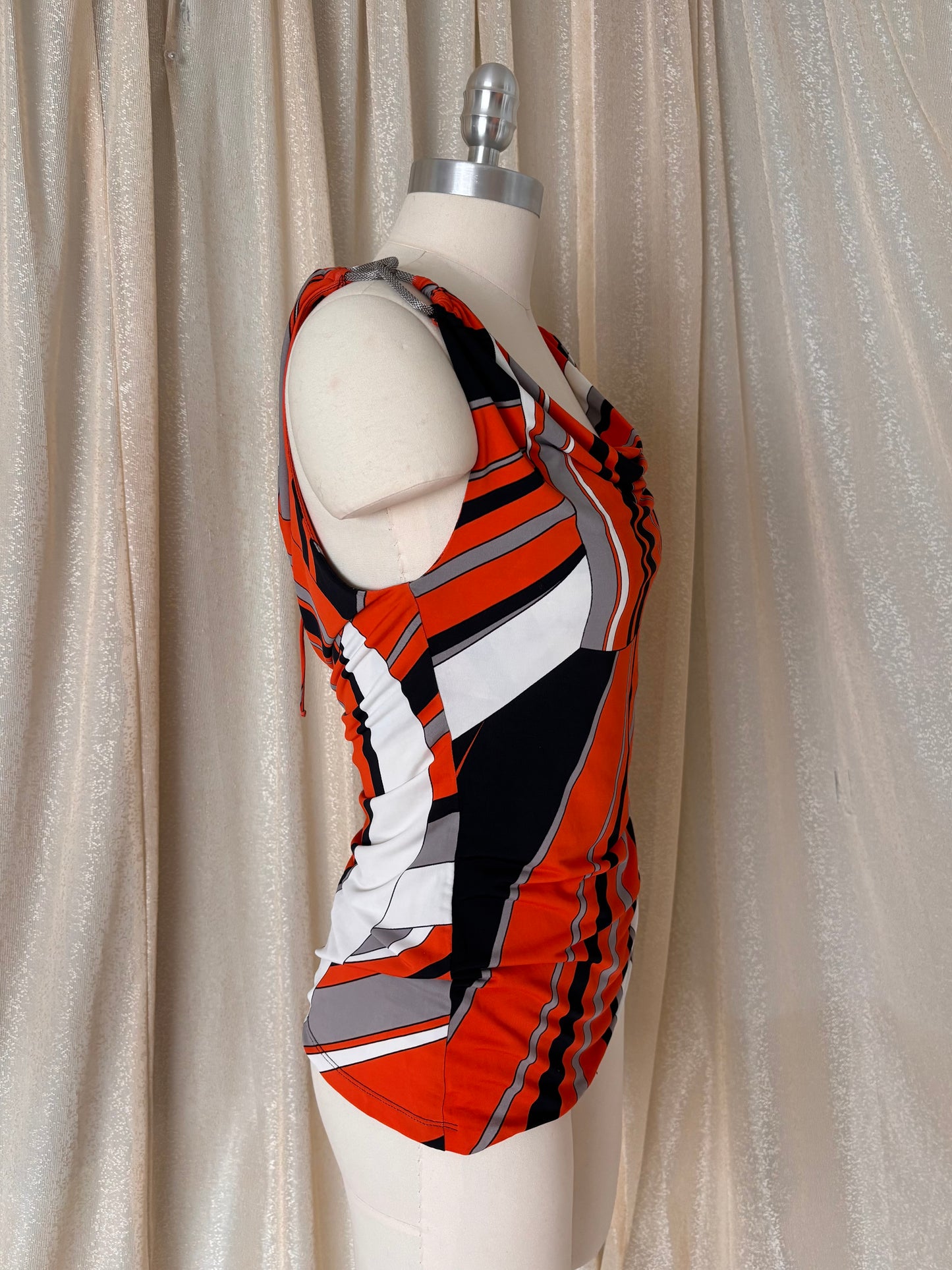 Georges Rech colorful cowl neck top