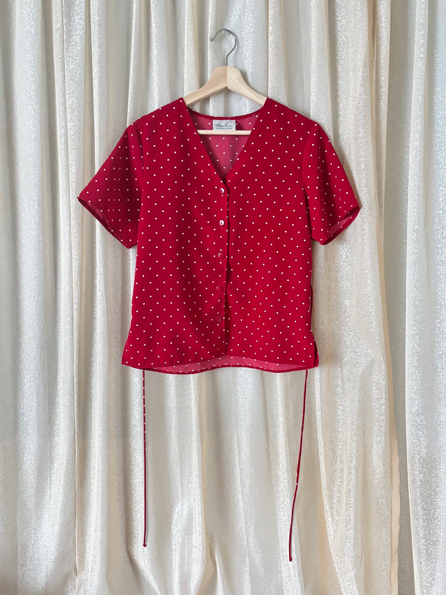 90s red polka dot top