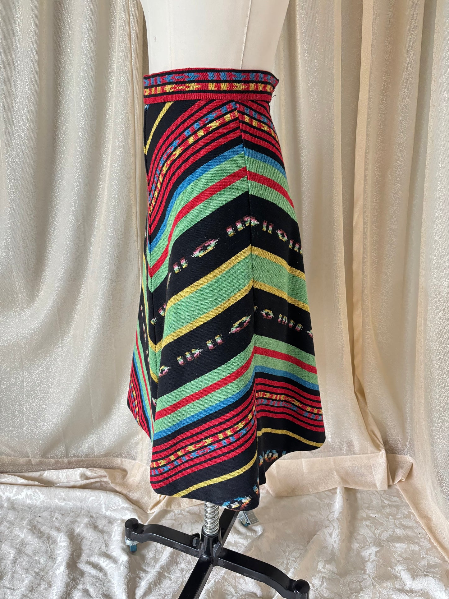 70s chevron serape blanket skirt
