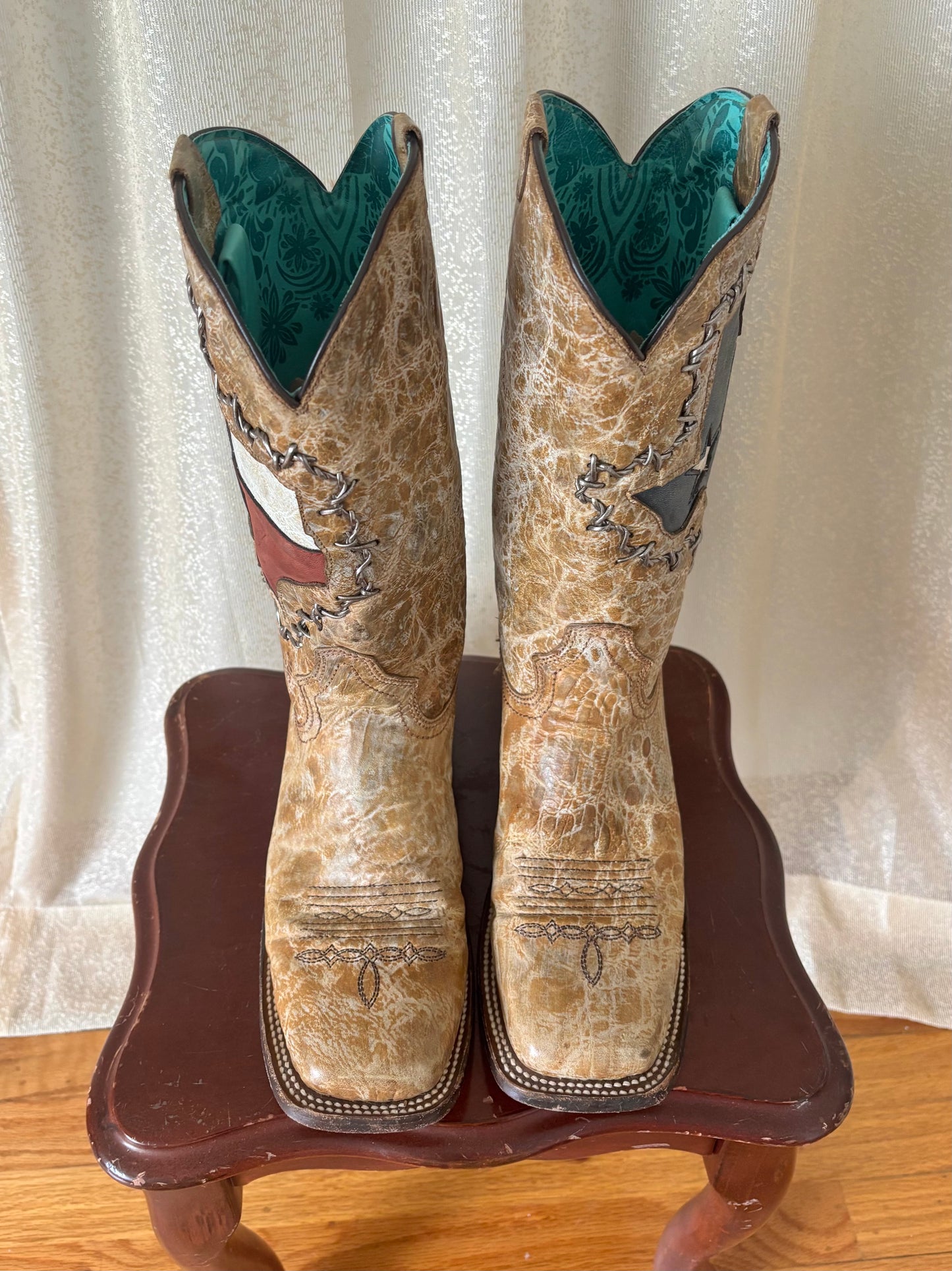 Texas Flag Shaft Western Corral boots