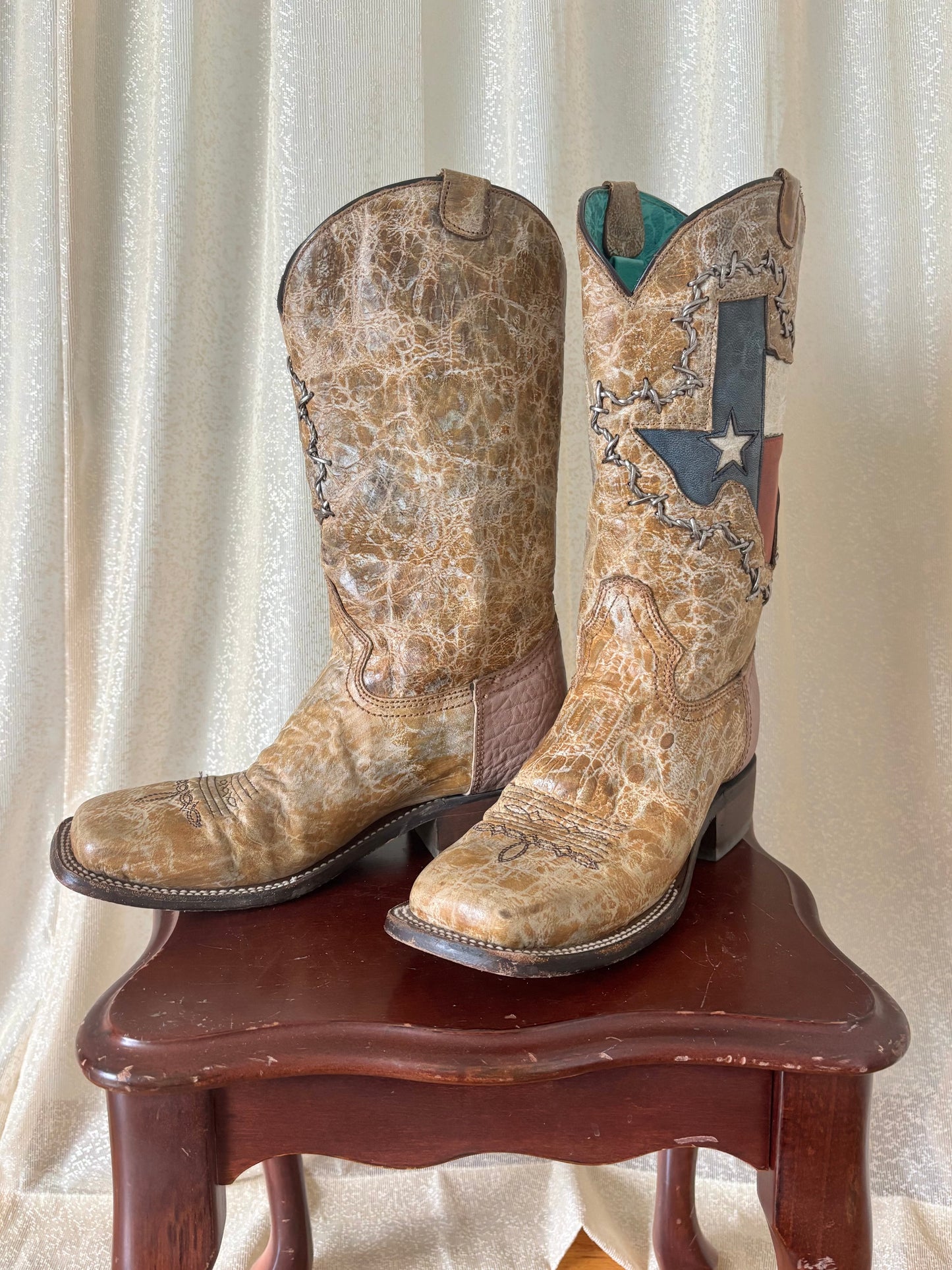 Texas Flag Shaft Western Corral boots