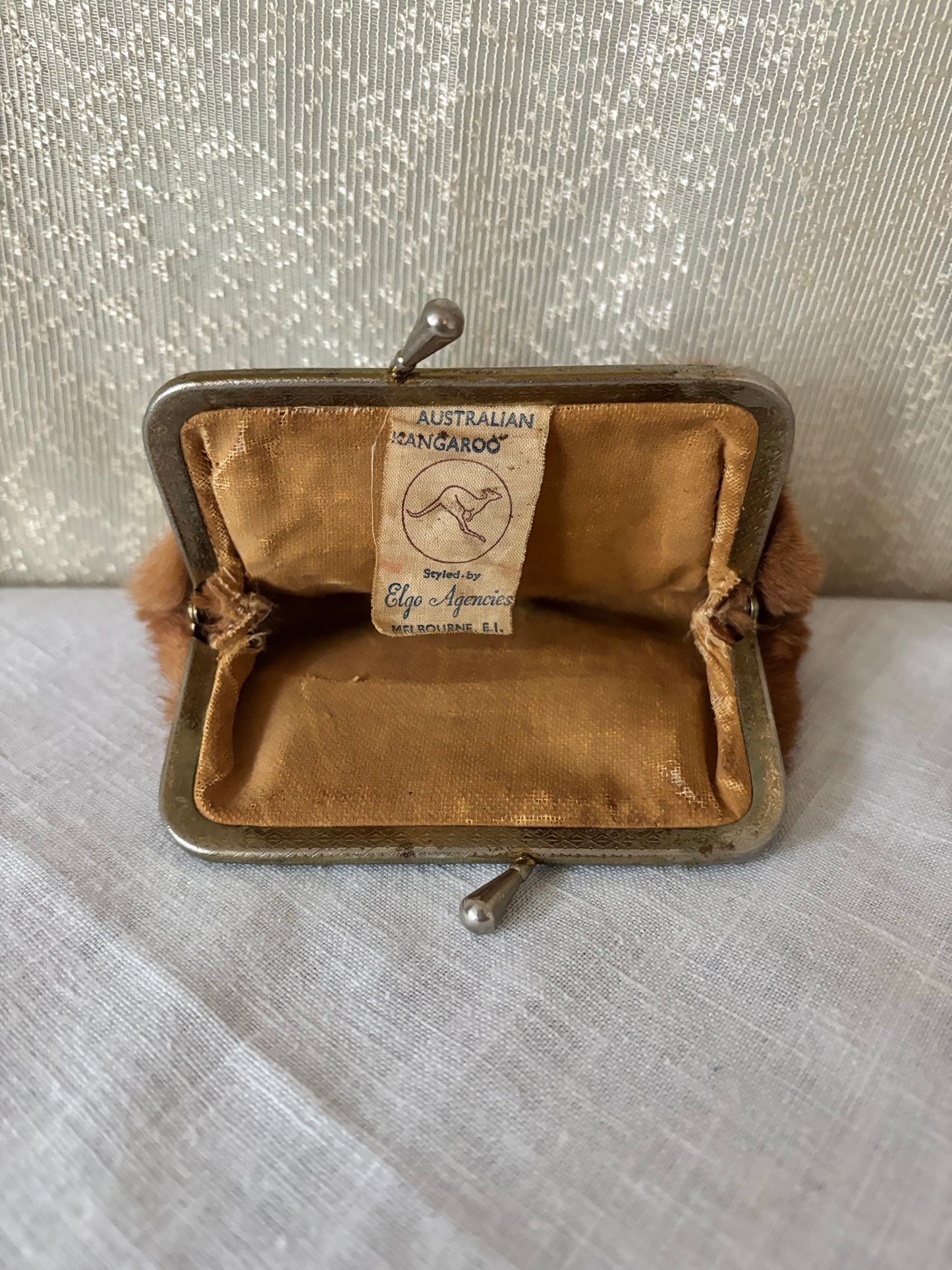 70s Australian kangaroo fur coin purse