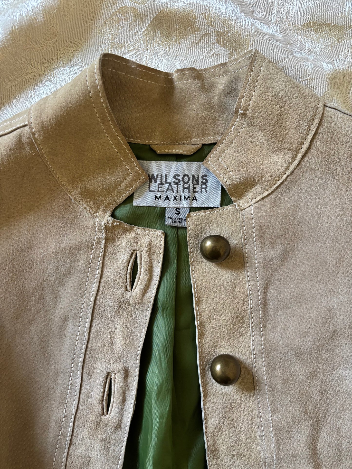 90s/00s Wilsons Maxima suede cropped military jacket