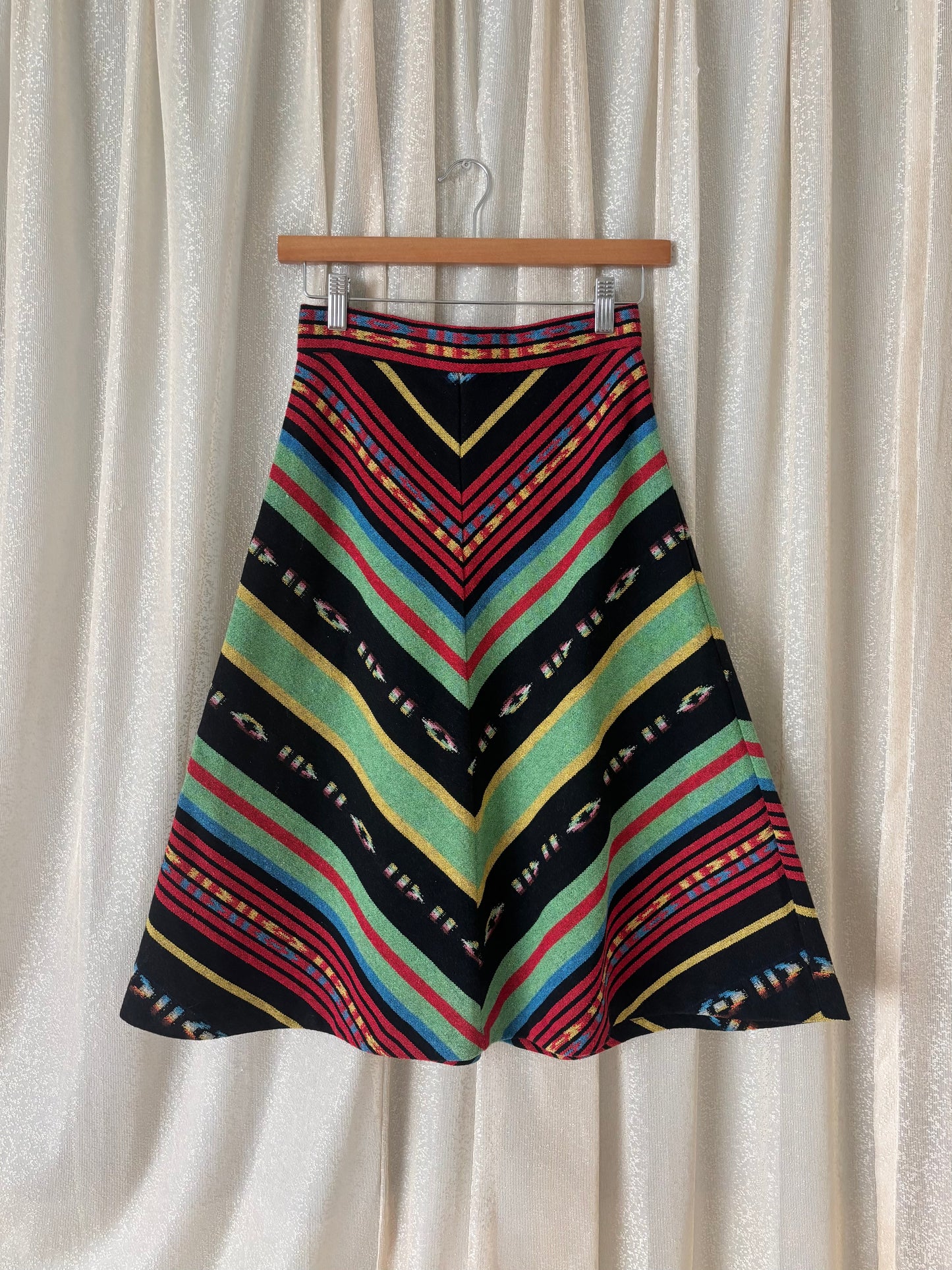 70s chevron serape blanket skirt