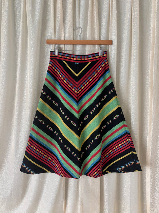 70s chevron serape blanket skirt