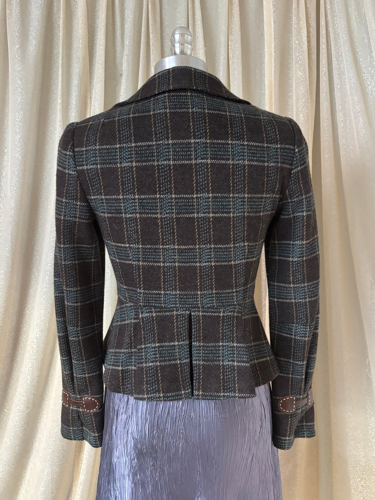 00s Nanette Lepore wool checkered blazer
