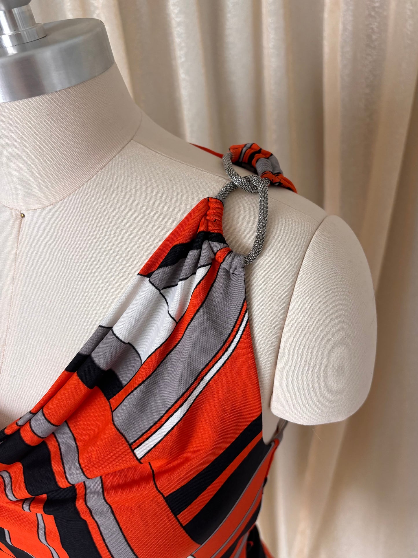 Georges Rech colorful cowl neck top