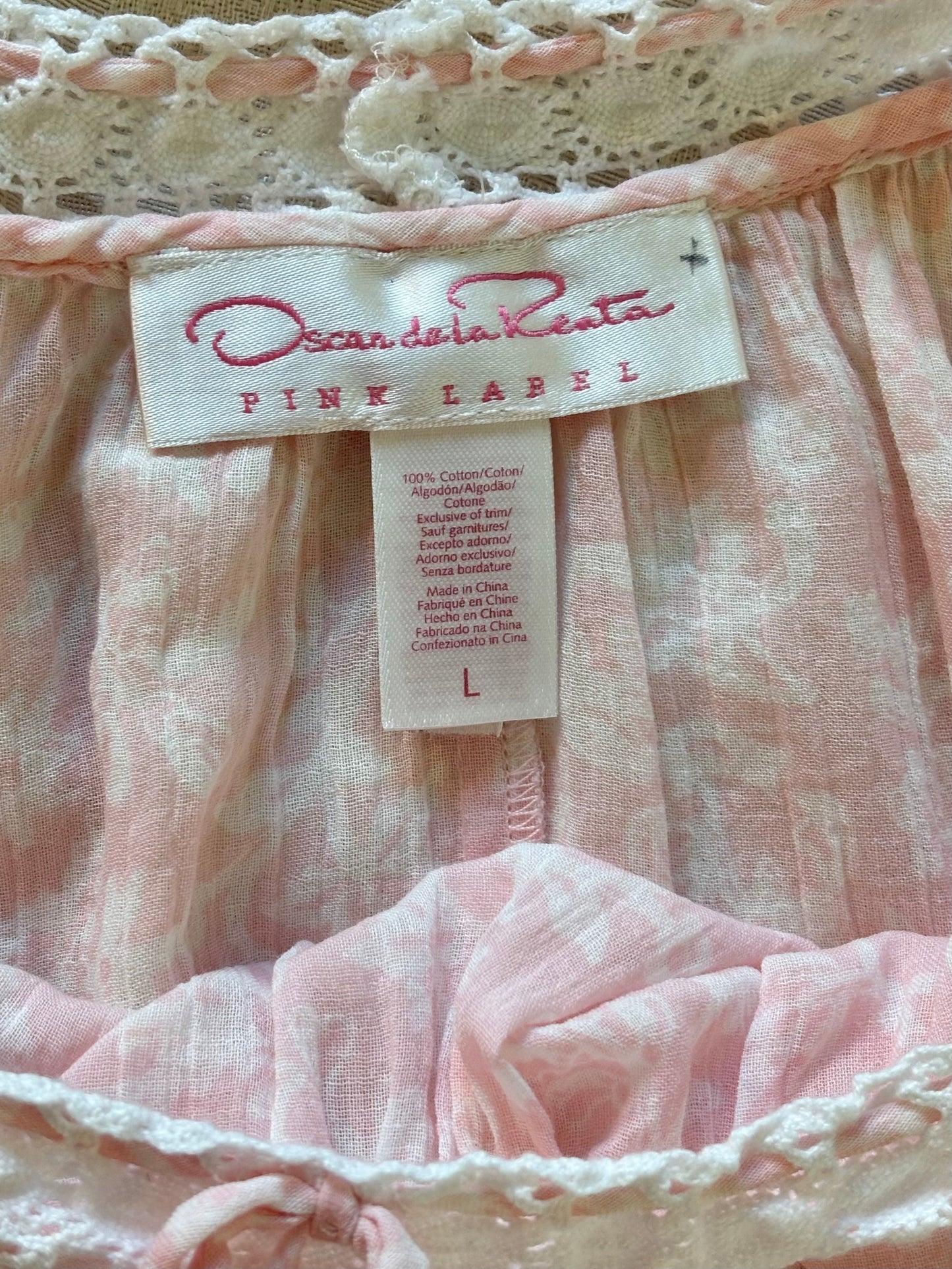 Oscar de la Renta pink label cotton night dress