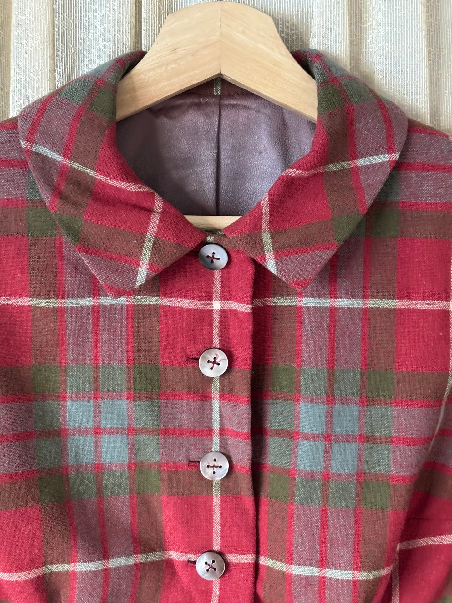 Vintage plaid cropped jacket
