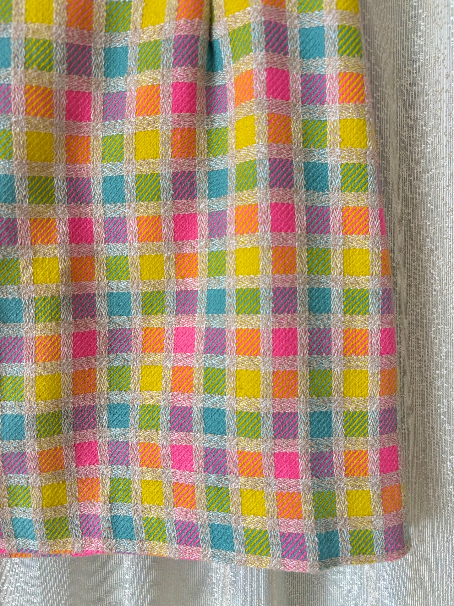 Lilly Pulitzer checkered bouclé mini skirt