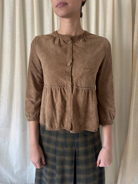 Brown suede blouse