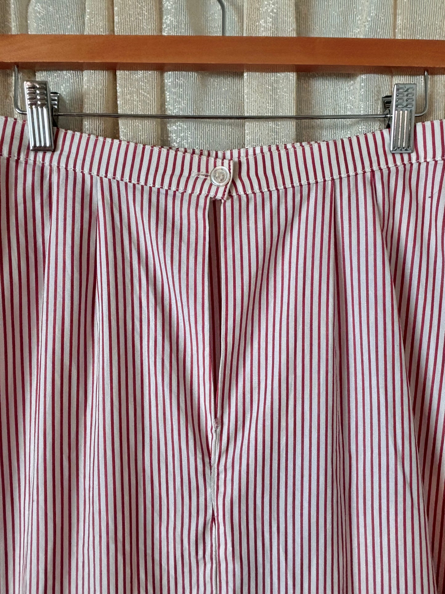 Vintage candy stripe ruffle maxi skirt