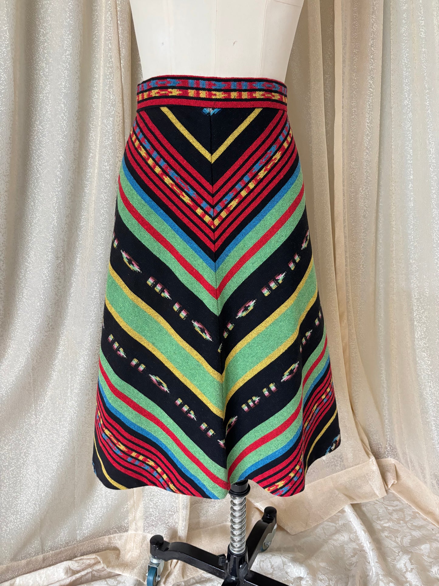 70s chevron serape blanket skirt