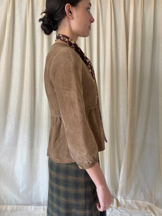 Brown suede blouse