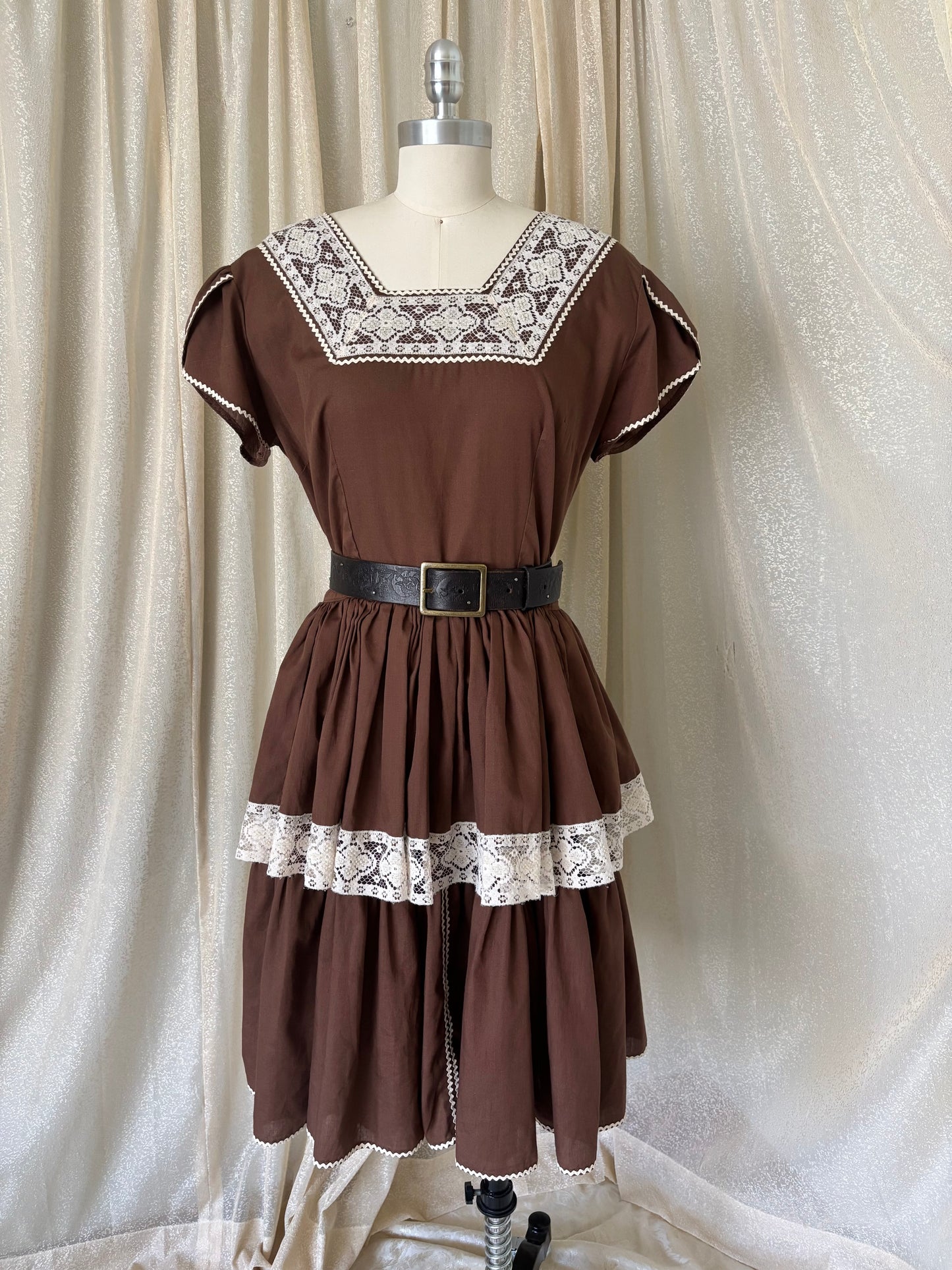 70s western square dance prairie dress