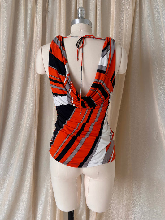 Georges Rech colorful cowl neck top