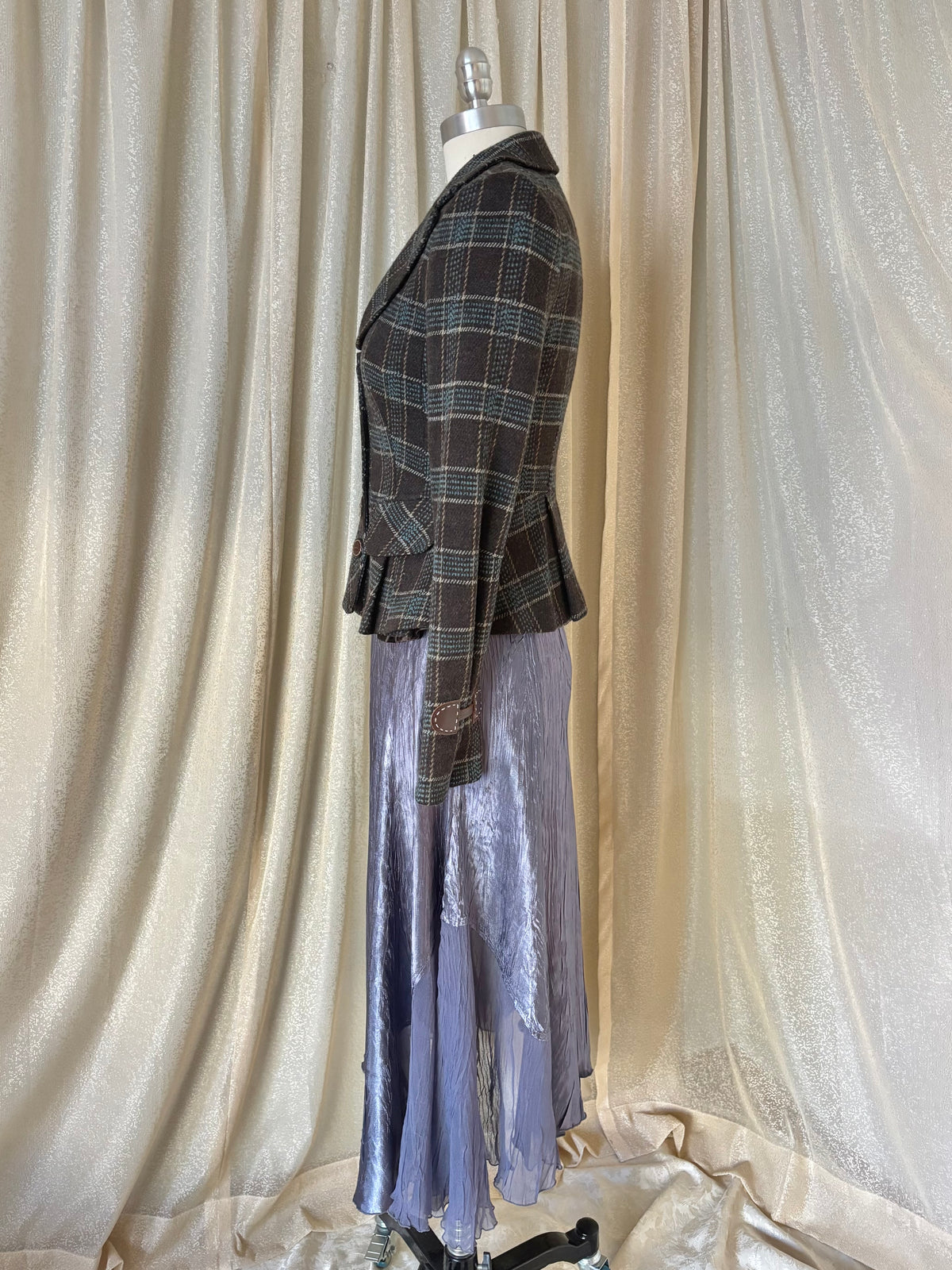 00s Nanette Lepore wool checkered blazer