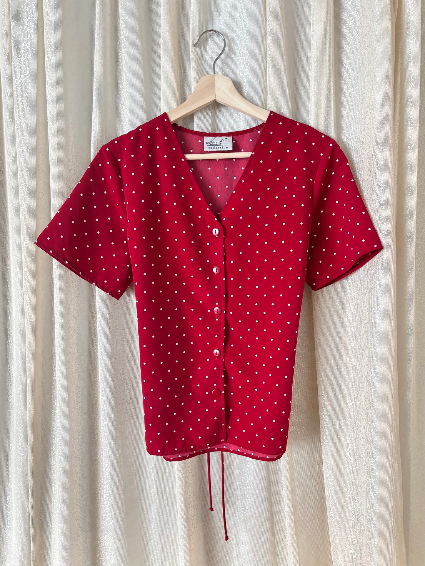90s red polka dot top