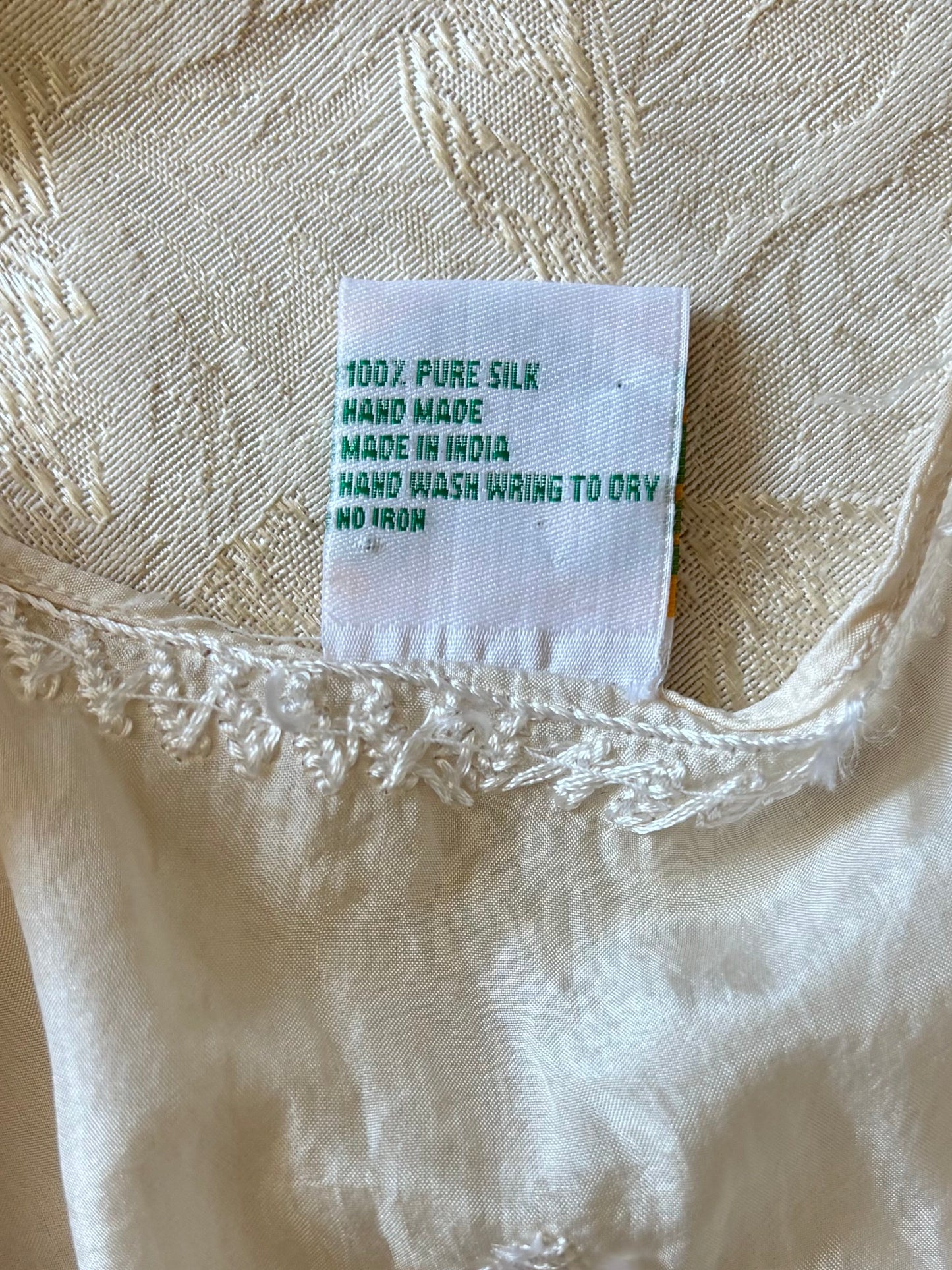 Pure silk handmade sequin embroidered blouse