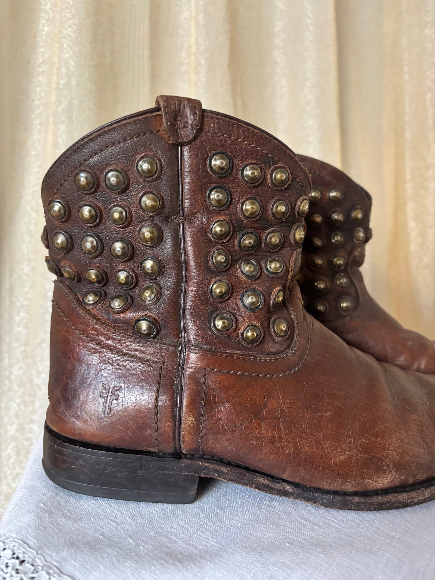 Studded leather Frye boots