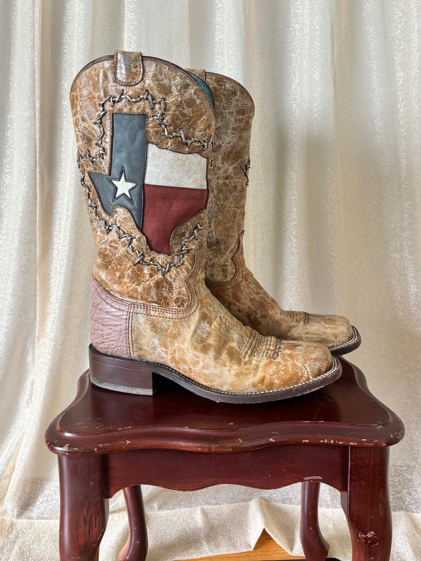 Texas Flag Shaft Western Corral boots