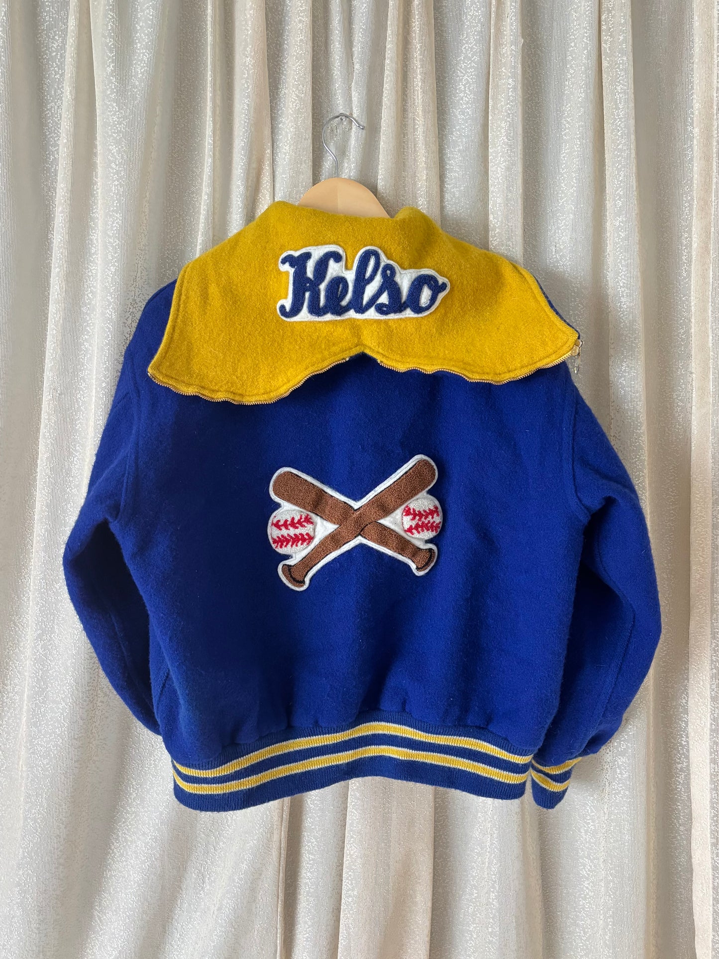 80s custom wool baseball patch varsity jacket