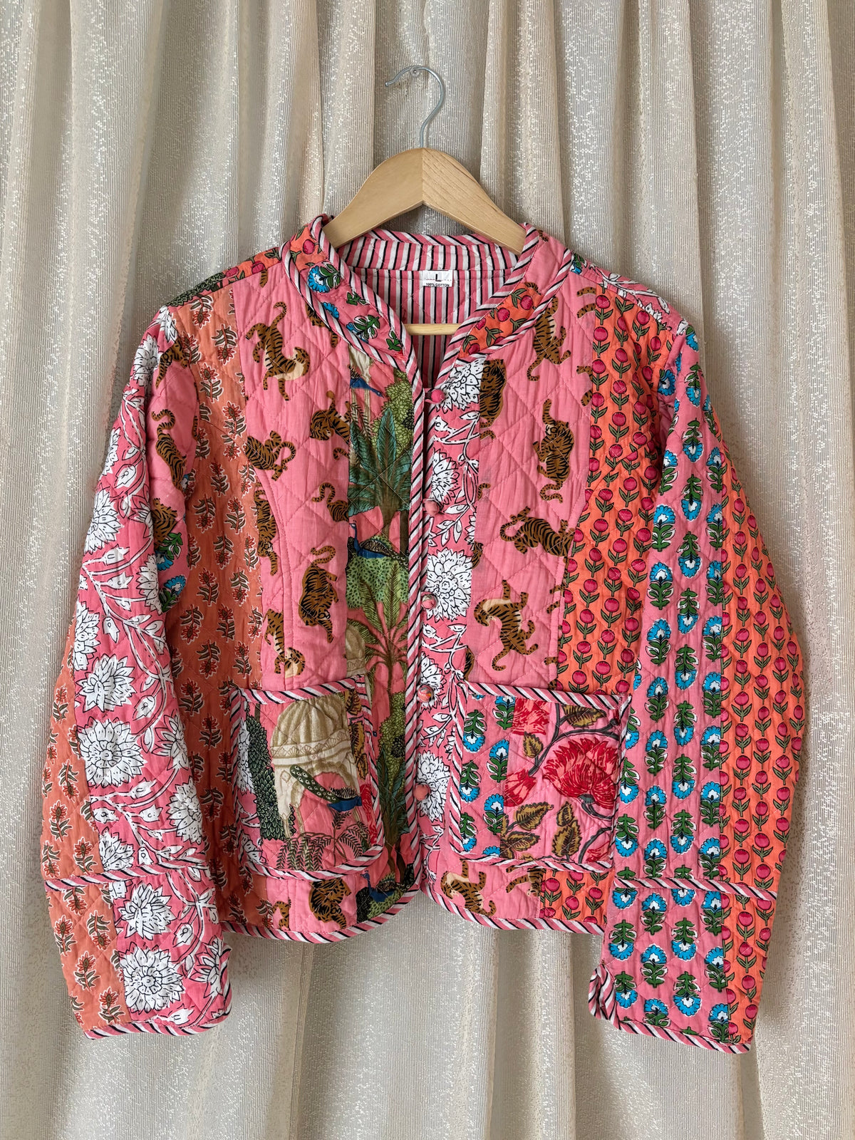 Vintage India cotton quilted patchwork jacket