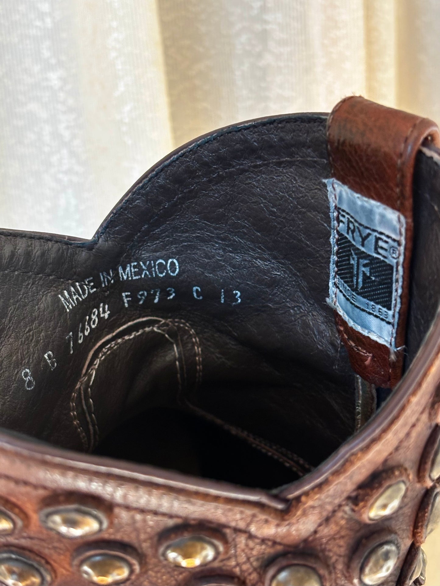 Studded leather Frye boots