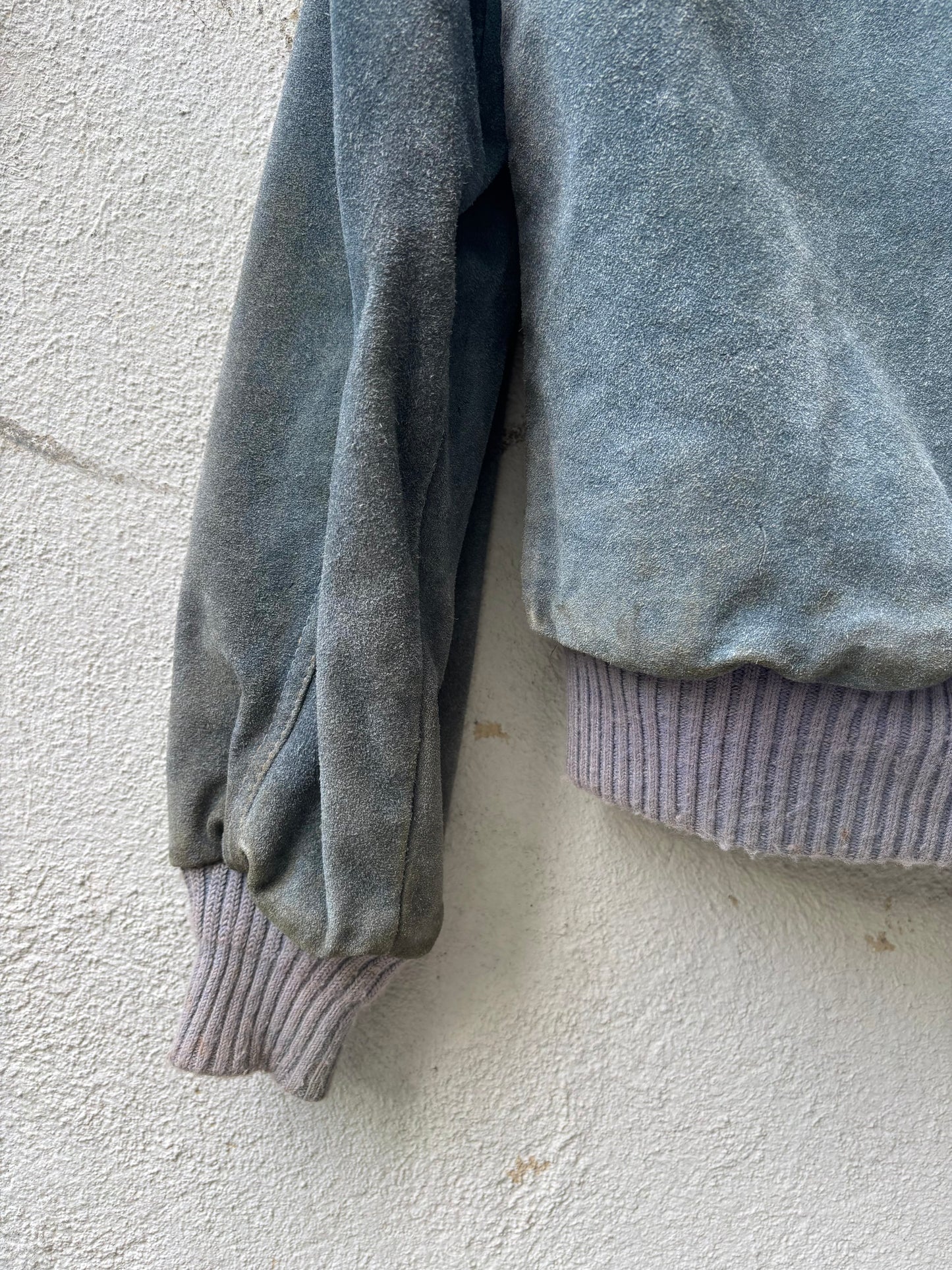 Vintage Lakeland distressed suede sherpa hooded jacket