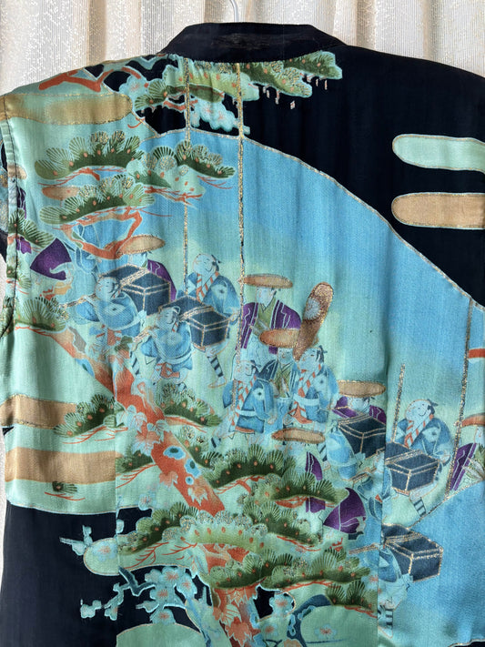 Citron painted qipao-style top