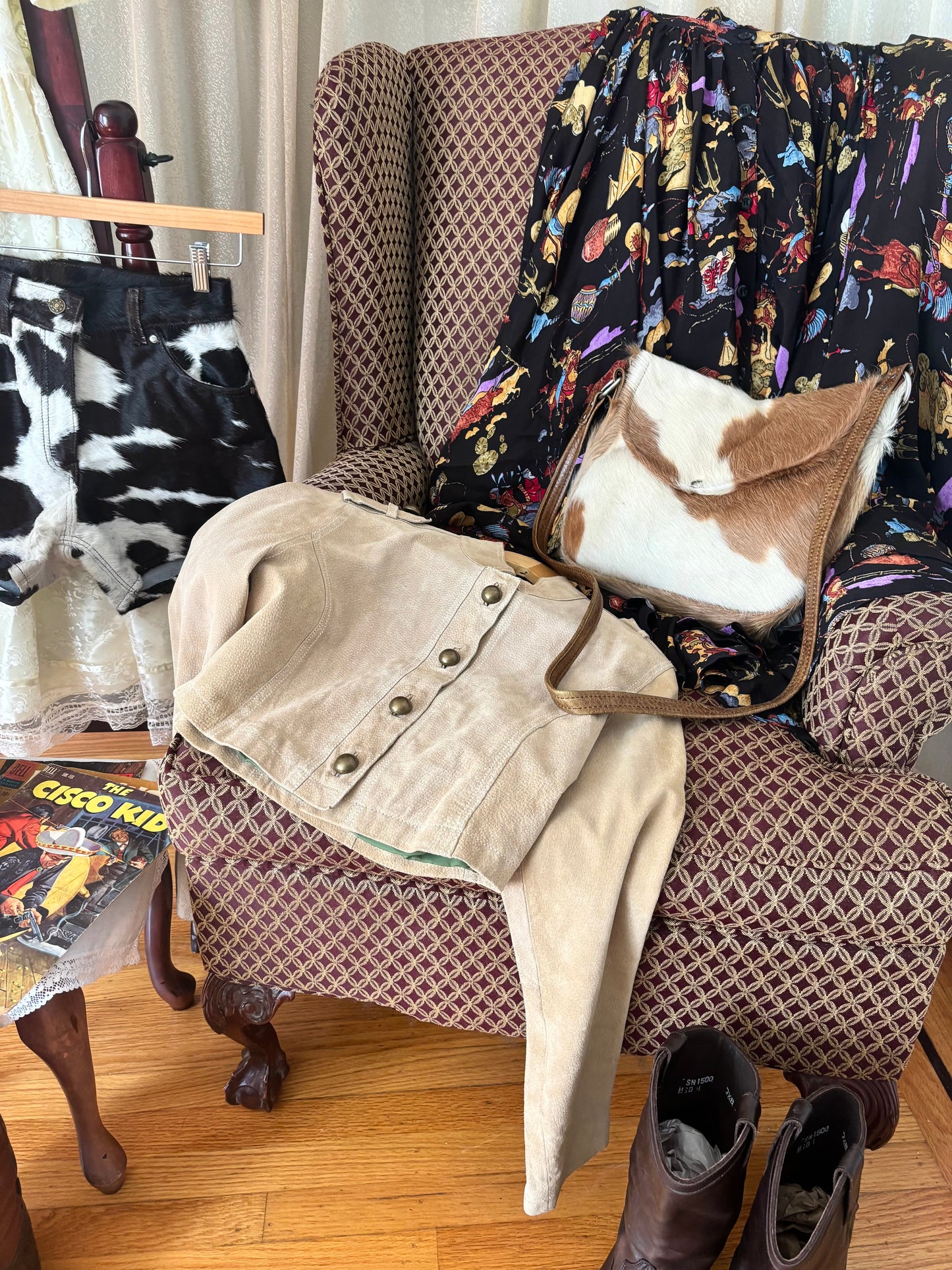 90s/00s Wilsons Maxima suede cropped military jacket