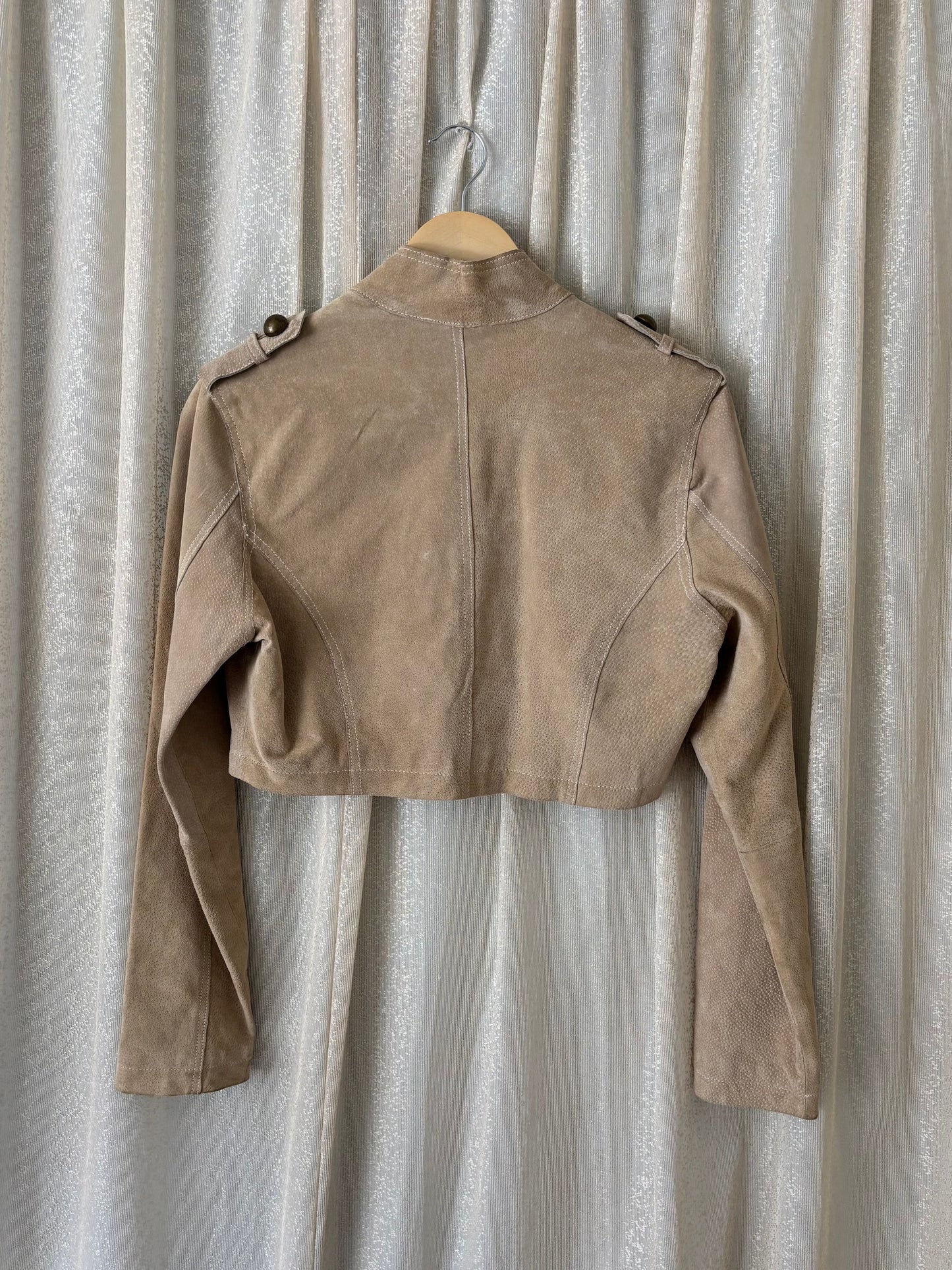90s/00s Wilsons Maxima suede cropped military jacket