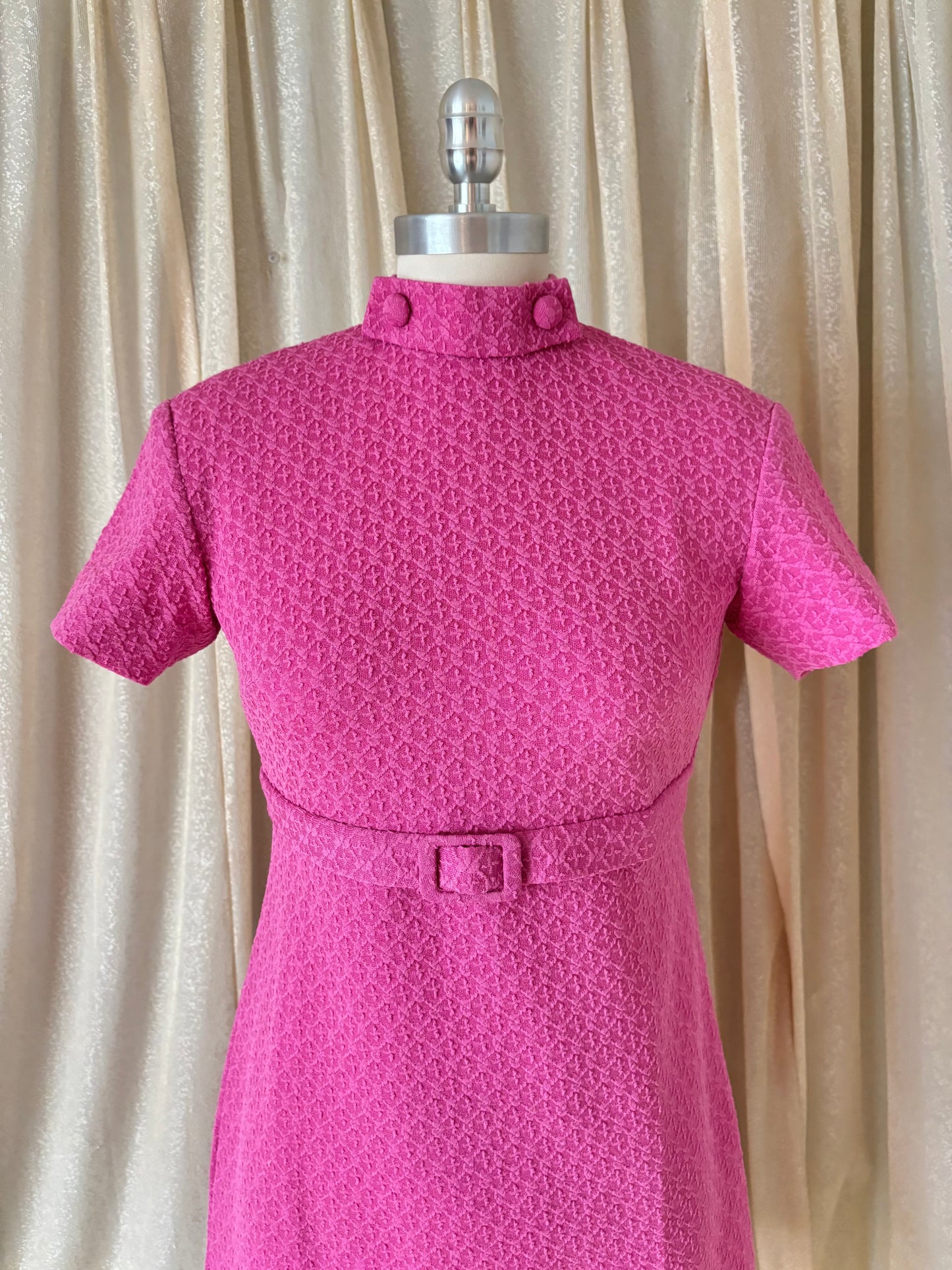 60s bubblegum pink mini dress