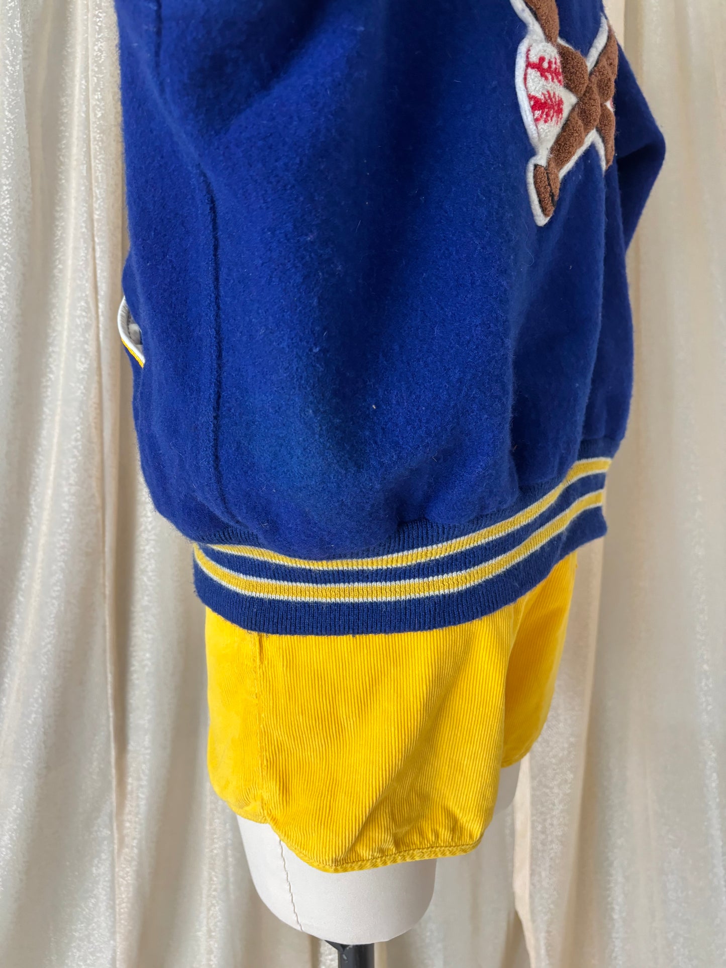 80s custom wool baseball patch varsity jacket