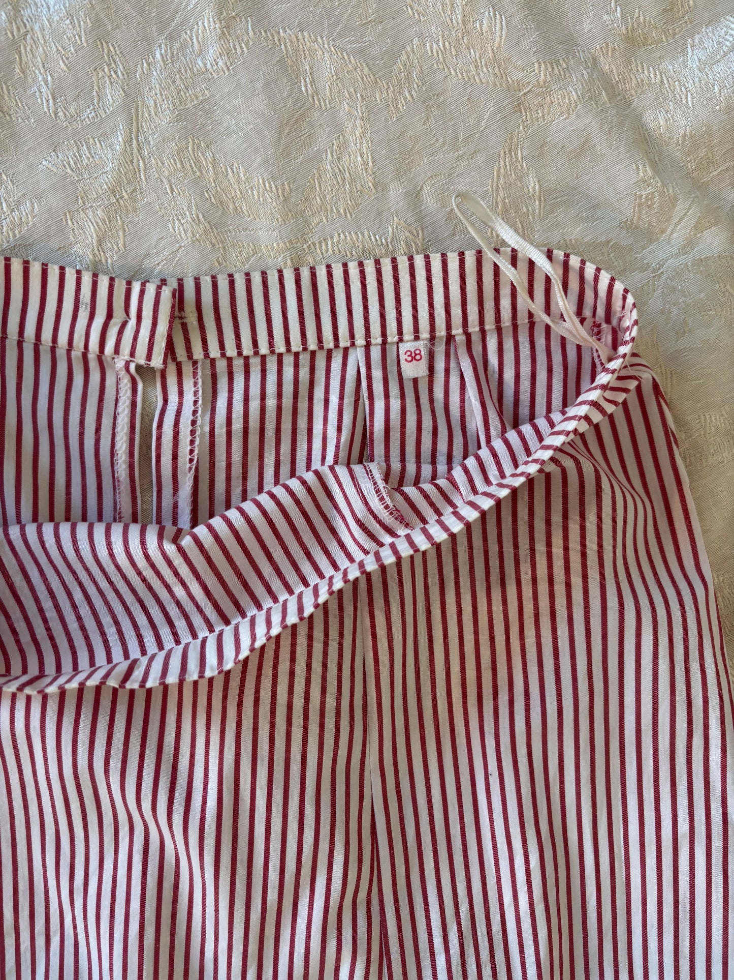 Vintage candy stripe ruffle maxi skirt