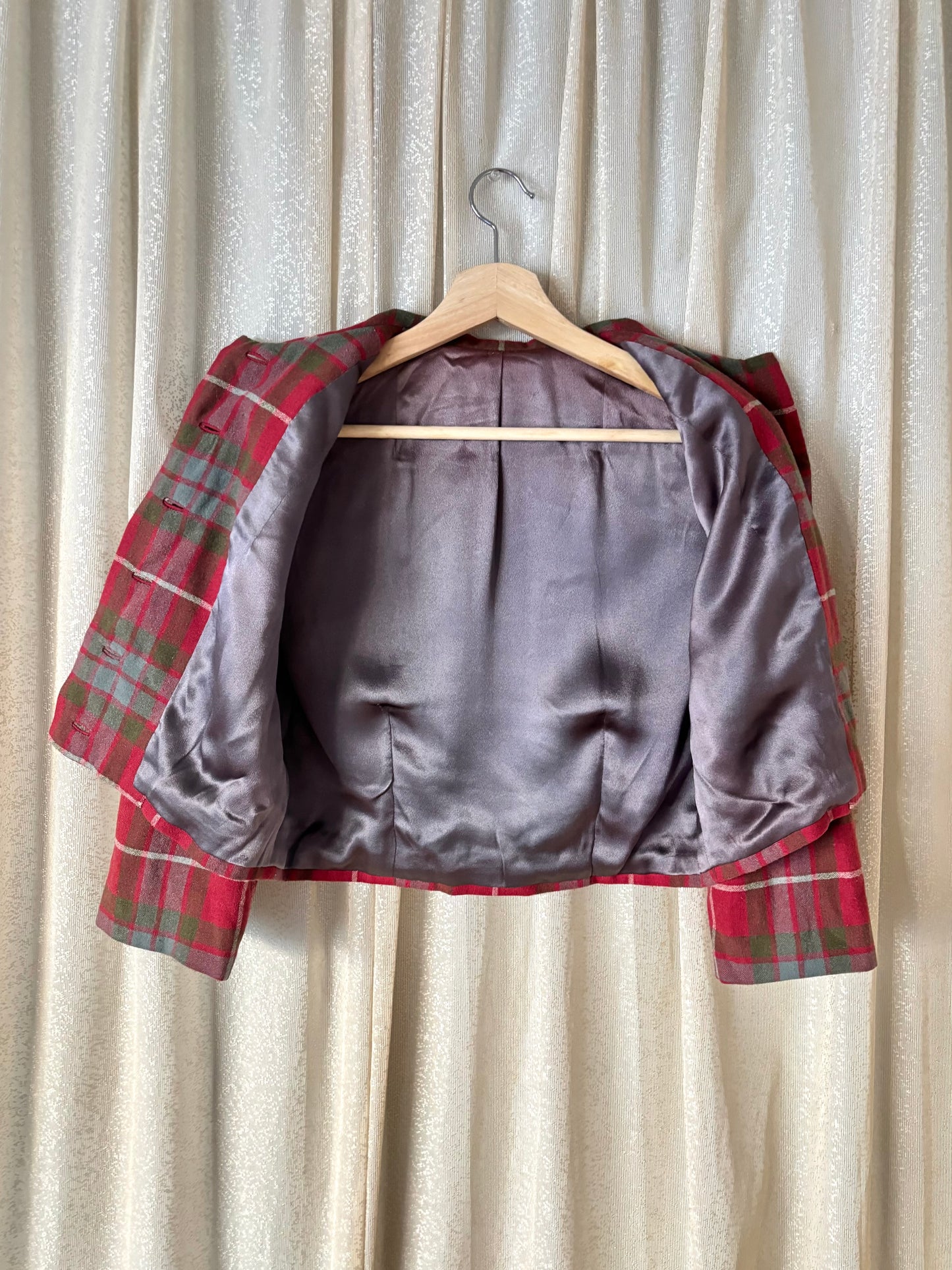 Vintage plaid cropped jacket