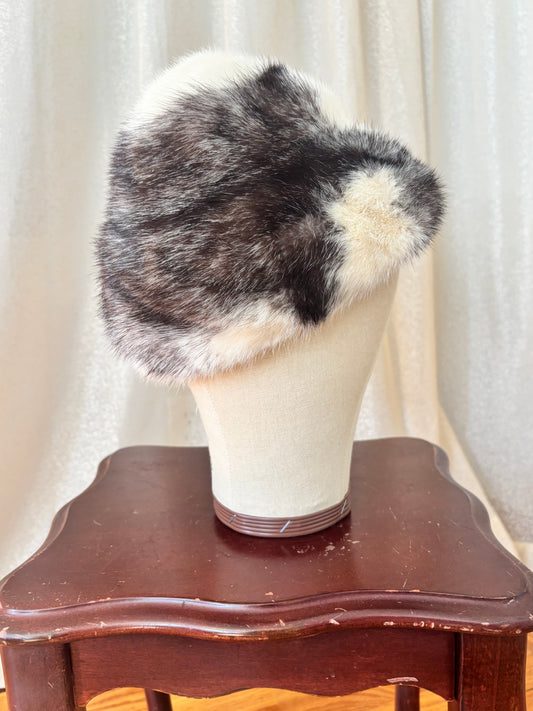 Vintage black cross mink hat
