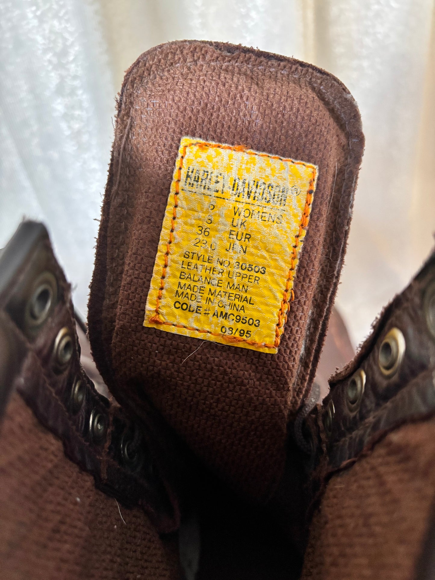 90s/00s Harley Davidson brown buckle combat boots
